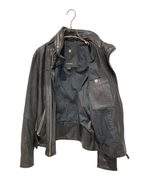G-STAR RAW（ジースターロゥ）G-STAR RAW (ジースターロゥ) レザージャケット ブラック サイズ:Sの古着・服飾アイテム