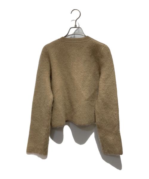 anuans（アニュアンス）anuans (アニュアンス) カシミヤブレンドノーカラーニットジャケット ベージュ サイズ:Fの古着・服飾アイテム