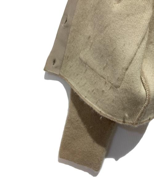 anuans（アニュアンス）anuans (アニュアンス) カシミヤブレンドノーカラーニットジャケット ベージュ サイズ:Fの古着・服飾アイテム