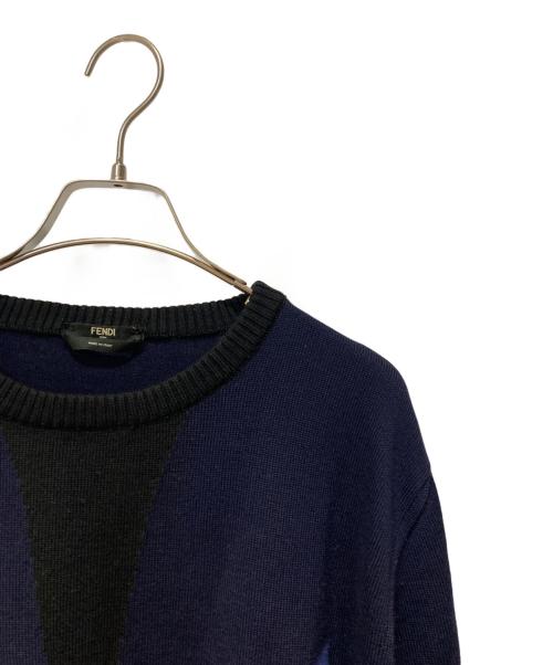 FENDI（フェンディ）FENDI (フェンディ) バグスモンスターニット ネイビー サイズ:52の古着・服飾アイテム