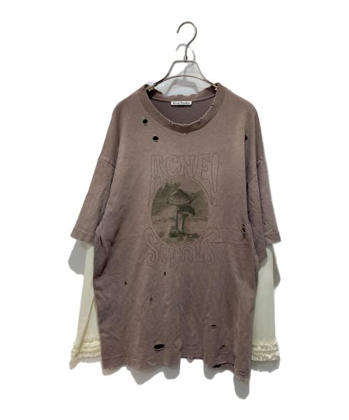 Acne studios（アクネ ストゥディオズ）ACNE STUDIOS (アクネ ストゥディオズ) Layered Print T-Shirt ピンク サイズ:XSの古着・服飾アイテム