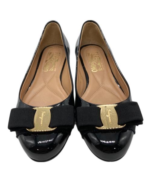 Salvatore Ferragamo（サルヴァトーレ フェラガモ）Salvatore Ferragamo (サルヴァトーレ フェラガモ) バレエシューズ ブラック サイズ:4の古着・服飾アイテム