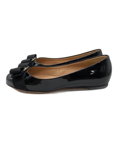 Salvatore Ferragamo（サルヴァトーレ フェラガモ）Salvatore Ferragamo (サルヴァトーレ フェラガモ) バレエシューズ ブラック サイズ:4の古着・服飾アイテム