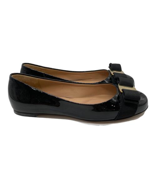 Salvatore Ferragamo（サルヴァトーレ フェラガモ）Salvatore Ferragamo (サルヴァトーレ フェラガモ) バレエシューズ ブラック サイズ:4の古着・服飾アイテム