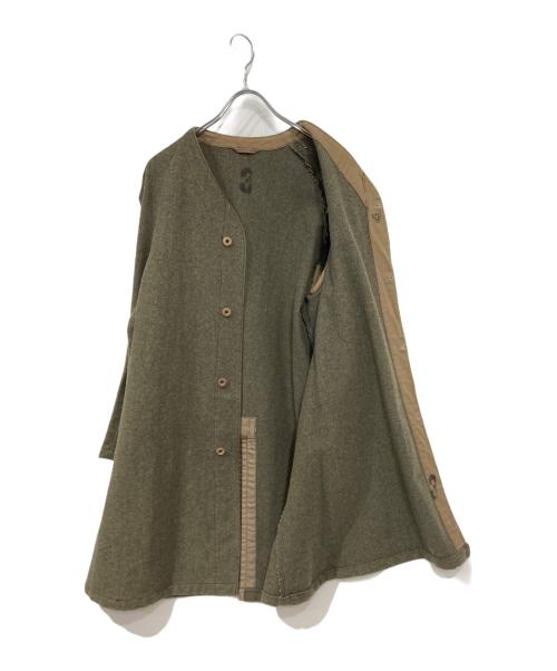 スウェーデン軍（スウェーデン軍）スウェーデン軍 (スウェーデン軍) 40s ウールノーカラーコート オリーブ サイズ:3の古着・服飾アイテム