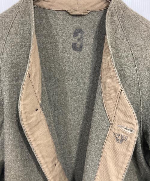 スウェーデン軍（スウェーデン軍）スウェーデン軍 (スウェーデン軍) 40s ウールノーカラーコート オリーブ サイズ:3の古着・服飾アイテム