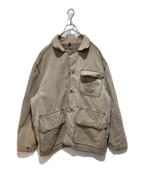 ARMANI JEANS（アルマーニジーンズ）ARMANI JEANS (アルマーニジーンズ) ロゴジャケット グレー サイズ:52の古着・服飾アイテム