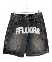 FLOOR 914（ー）の古着「ダブルニーデニムショーツ」｜ブラック