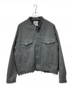 YOKE×Graphpaperヨーク×グラフペーパー）の古着「24AW CUT-OFF DENIM TRUCKER JACKET」｜グレー
