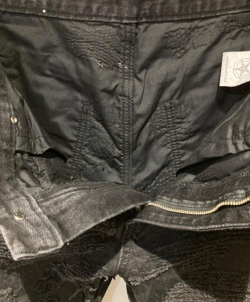 EMO STANCE CLUB（エモスタンスクラブ）EMO STANCE CLUB (エモスタンスクラブ) Boro Destroyed Flared Jeans ブラック サイズ:１の古着・服飾アイテム