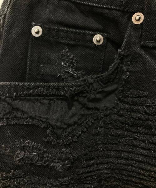 EMO STANCE CLUB（エモスタンスクラブ）EMO STANCE CLUB (エモスタンスクラブ) Boro Destroyed Flared Jeans ブラック サイズ:１の古着・服飾アイテム