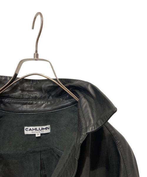 CAHLUMN（カウラム）CAHLUMN (カウラム) レザーシャツジャケット ブラック サイズ:XXLの古着・服飾アイテム