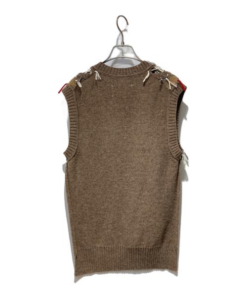 MM6 Maison Margiela（エムエムシックスメゾンマルジェラ）MM6 Maison Margiela (エムエムシックスメゾンマルジェラ) WOOL CUT OUT VEST ブラウン サイズ:Sの古着・服飾アイテム