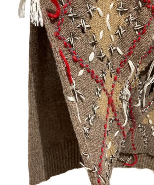 MM6 Maison Margiela（エムエムシックスメゾンマルジェラ）MM6 Maison Margiela (エムエムシックスメゾンマルジェラ) WOOL CUT OUT VEST ブラウン サイズ:Sの古着・服飾アイテム