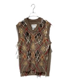 MM6 Maison Margiela（エムエムシックスメゾンマルジェラ）の古着「WOOL CUT OUT VEST」｜ブラウン