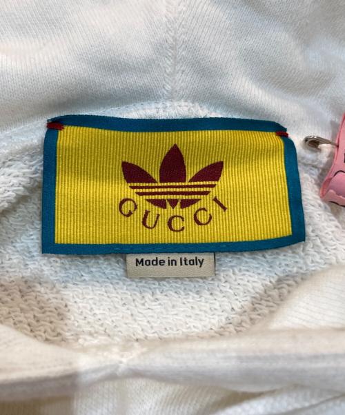 GUCCI（グッチ）GUCCI (グッチ) adidas (アディダス) jersey hooded sweatshirt ホワイト サイズ:xsの古着・服飾アイテム