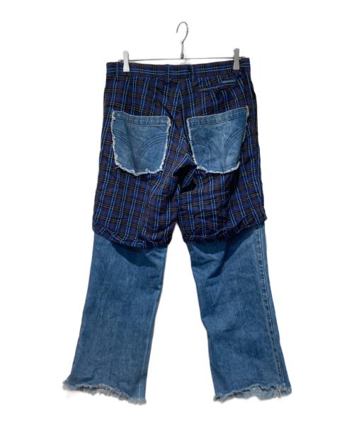 DOLCE & GABBANA（ドルチェ＆ガッバーナ）DOLCE & GABBANA (ドルチェ＆ガッバーナ) ショーツレイヤードデニム ブルー×イエロー サイズ:40の古着・服飾アイテム