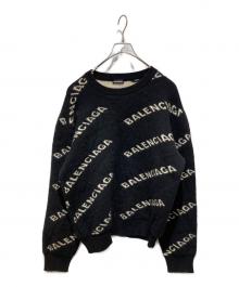 BALENCIAGA（バレンシアガ）の古着「ロゴニットセーター」｜ブラック
