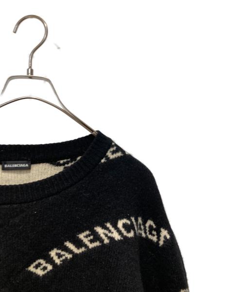 BALENCIAGA（バレンシアガ）BALENCIAGA (バレンシアガ) ロゴニットセーター ブラック サイズ:XXLの古着・服飾アイテム