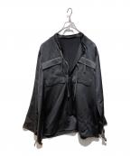 POSTELEGANTポステレガント）の古着「WOOL TWILL TOP」｜ブラック