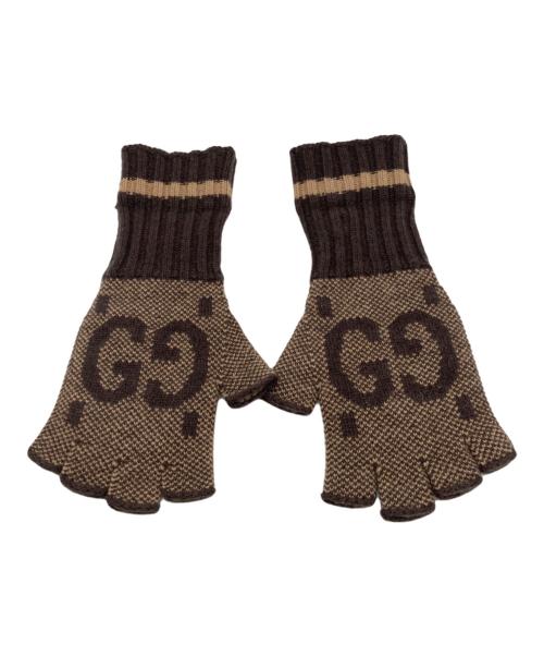 GUCCI（グッチ）GUCCI (グッチ) フィンガーレスグローブ ブラウンの古着・服飾アイテム