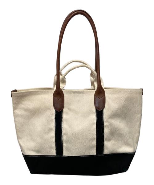 HENDER SCHEME（エンダースキーマ）Hender Scheme (エンダースキーマ) Campus Suede Handle Tote M アイボリー×ブラックの古着・服飾アイテム