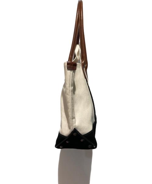 HENDER SCHEME（エンダースキーマ）Hender Scheme (エンダースキーマ) Campus Suede Handle Tote M アイボリー×ブラックの古着・服飾アイテム
