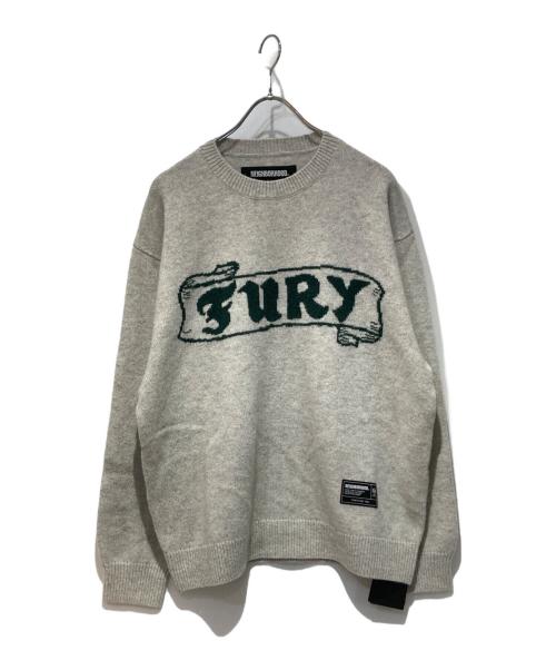 NEIGHBORHOOD（ネイバーフッド）NEIGHBORHOOD (ネイバーフッド) INTARSIA CREWNECK SWEATER グレー サイズ:Ｌの古着・服飾アイテム