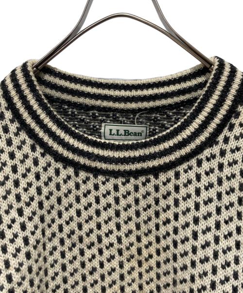 L.L.Bean（エルエルビーン）L.L.Bean (エルエルビーン) 80s バーズアイニット アイボリー×グレー サイズ:Ｌの古着・服飾アイテム