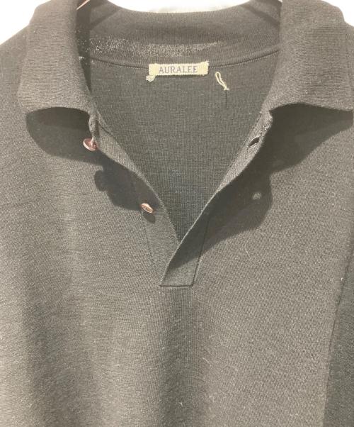 AURALEE（オーラリー）AURALEE (オーラリー) Washable Wool Rib Knit Big Polo ブラック サイズ: 4の古着・服飾アイテム