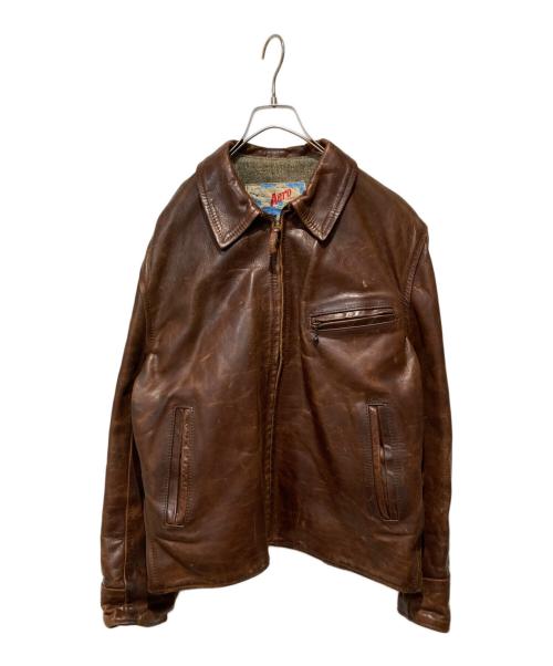 Aero LEATHER（エアロレザー）Aero LEATHER (エアロレザー) ハーフベルテッドジャケット ブラウン サイズ:42の古着・服飾アイテム
