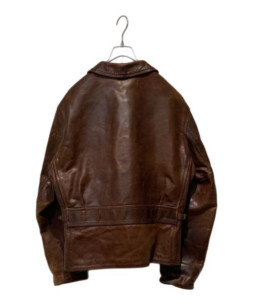 Aero LEATHER（エアロレザー）Aero LEATHER (エアロレザー) ハーフベルテッドジャケット ブラウン サイズ:42の古着・服飾アイテム