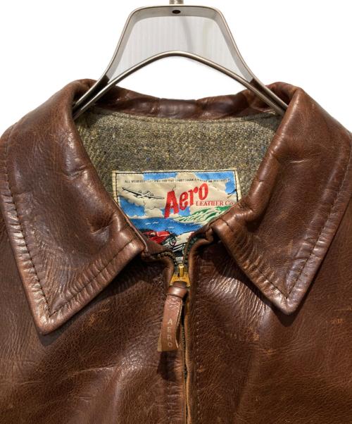 Aero LEATHER（エアロレザー）Aero LEATHER (エアロレザー) ハーフベルテッドジャケット ブラウン サイズ:42の古着・服飾アイテム
