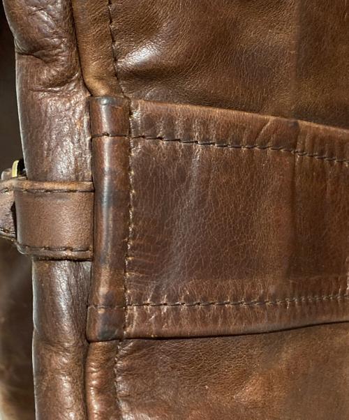 Aero LEATHER（エアロレザー）Aero LEATHER (エアロレザー) ハーフベルテッドジャケット ブラウン サイズ:42の古着・服飾アイテム