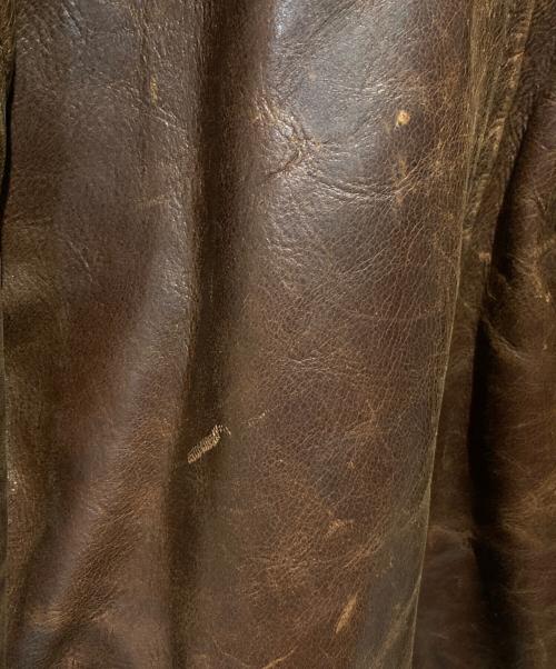 Aero LEATHER（エアロレザー）Aero LEATHER (エアロレザー) ハーフベルテッドジャケット ブラウン サイズ:42の古着・服飾アイテム
