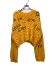 MAISON SPECIAL（メゾンスペシャル）の古着「Shaggy Logo Knit Tops」｜オレンジ