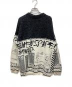 Ameriアメリ）の古着「NEWS PAPER JACQUARED KNIT」｜ブラック