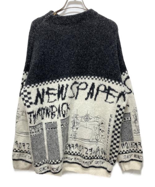 Ameri（アメリ）Ameri (アメリ) NEWS PAPER JACQUARED KNIT ブラック サイズ:FREEの古着・服飾アイテム