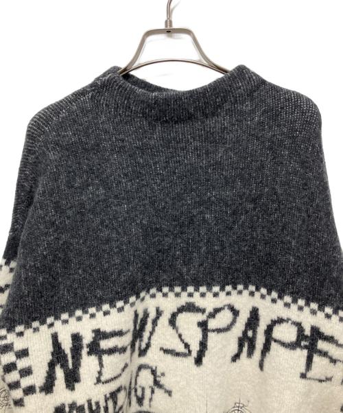 Ameri（アメリ）Ameri (アメリ) NEWS PAPER JACQUARED KNIT ブラック サイズ:FREEの古着・服飾アイテム