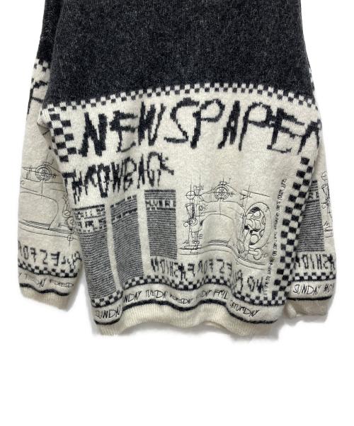 Ameri（アメリ）Ameri (アメリ) NEWS PAPER JACQUARED KNIT ブラック サイズ:FREEの古着・服飾アイテム