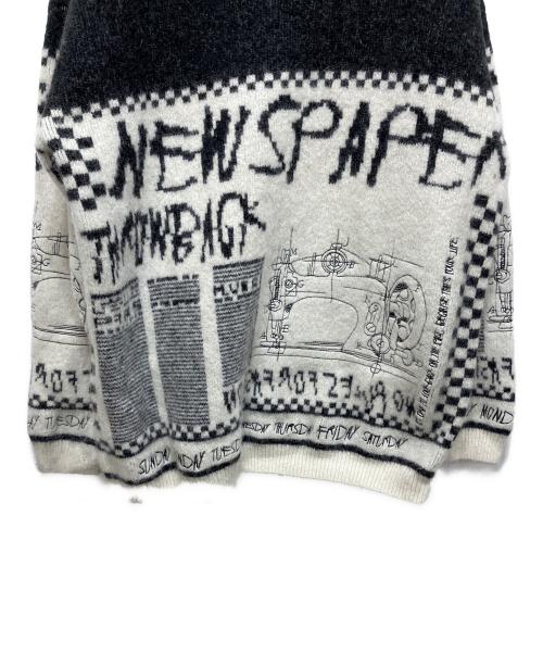 Ameri（アメリ）Ameri (アメリ) NEWS PAPER JACQUARED KNIT ブラック サイズ:FREEの古着・服飾アイテム