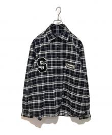Hysteric Glamour×WIND AND SEA（ヒステリックグラマー×ウィンダンシー）の古着「チェックシャツ」｜ブラック
