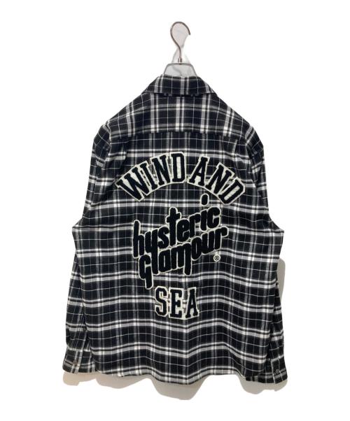 Hysteric Glamour（ヒステリックグラマー）Hysteric Glamour (ヒステリックグラマー) WIND AND SEA (ウィンダンシー) チェックシャツ ブラック サイズ:Mの古着・服飾アイテム