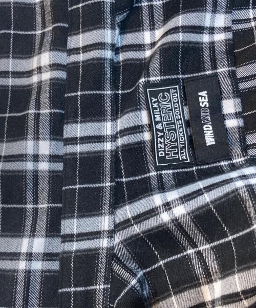 Hysteric Glamour（ヒステリックグラマー）Hysteric Glamour (ヒステリックグラマー) WIND AND SEA (ウィンダンシー) チェックシャツ ブラック サイズ:Mの古着・服飾アイテム