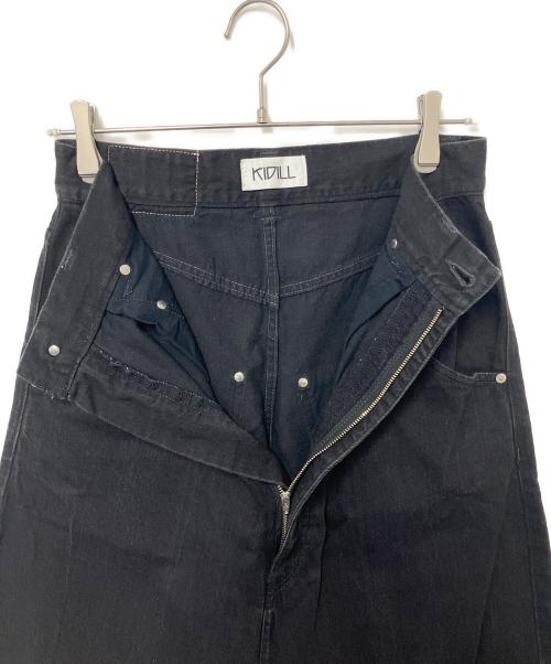 KIDILL（キディル）KIDILL (キディル) クロップド バギーデニム ブラック サイズ:W44の古着・服飾アイテム