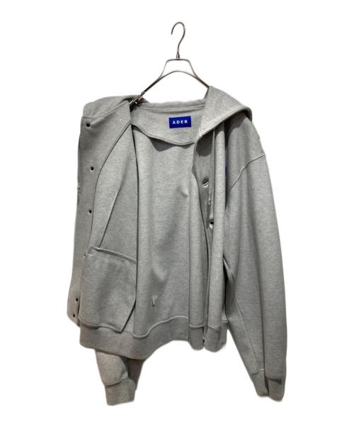ADER error（アーダーエラー）ADER error (アーダーエラー) スカルプチャーロゴフーディージャケット グレー サイズ:A2の古着・服飾アイテム
