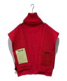 RAF SIMONS（ラフシモンズ）の古着「18AW SINGLE PANEL PATCH TURTLENECK」｜ショッキングピンク