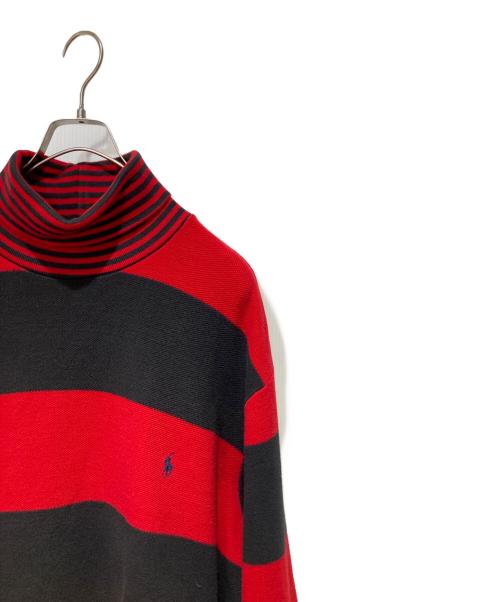 POLO RALPH LAUREN（ポロ・ラルフローレン）POLO RALPH LAUREN (ポロ・ラルフローレン) ボーダータートルネックニット レッド サイズ:XLの古着・服飾アイテム
