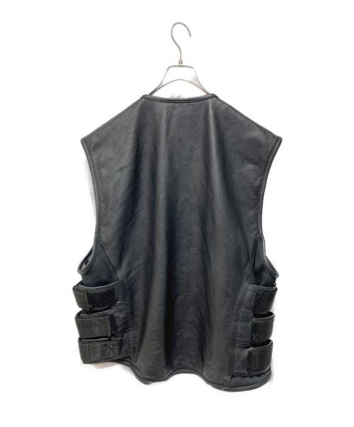street&STEEL（ストリート・アンド・スチール）street&STEEL (ストリート・アンド・スチール) レザーベスト ブラック サイズ:ＸＬの古着・服飾アイテム