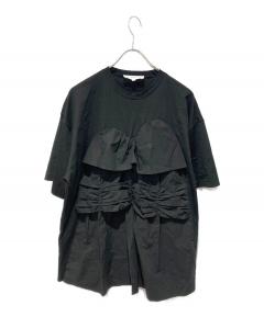 エンフォルド UPPER-ARM HIDDEN T-SHIRT 黒 中古・古着通販】ENFOLD (エンフォルド) UPPER-ARM HIDDEN T-SHIRT